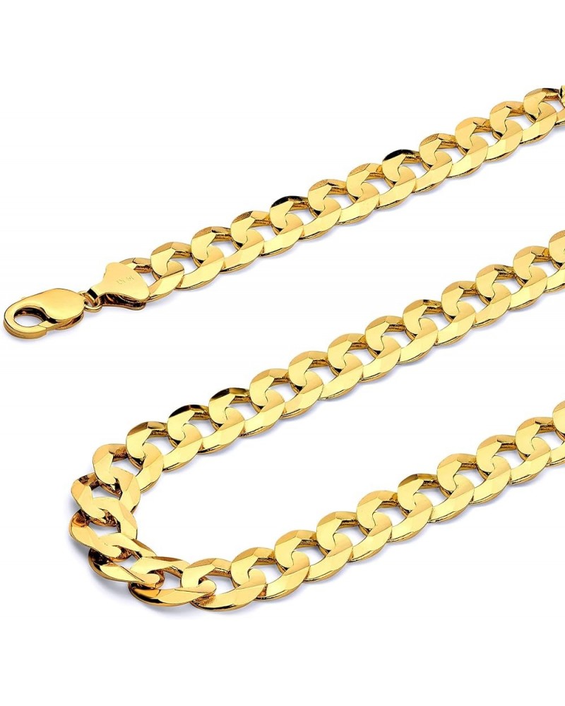 14K Solid Gold Cuban Link Curb Chains (Select Options) 9 Inches Yellow Gold $1.00 Necklaces