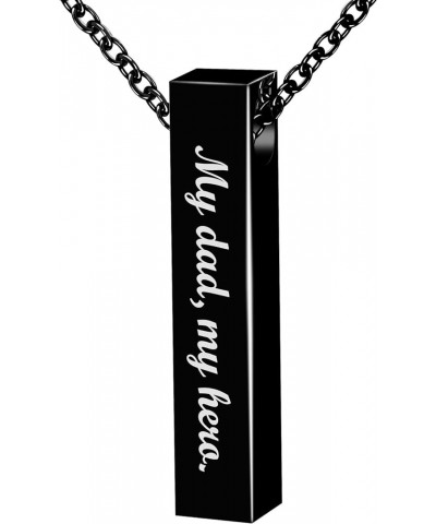 Custom Urn Necklace for Ashes Personalized Name Memorial Cremation Jewelry Vertical Bar Pendant Black $14.29 Necklaces