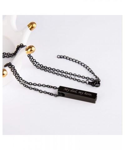 Custom Urn Necklace for Ashes Personalized Name Memorial Cremation Jewelry Vertical Bar Pendant Black $14.29 Necklaces