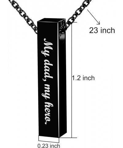 Custom Urn Necklace for Ashes Personalized Name Memorial Cremation Jewelry Vertical Bar Pendant Black $14.29 Necklaces