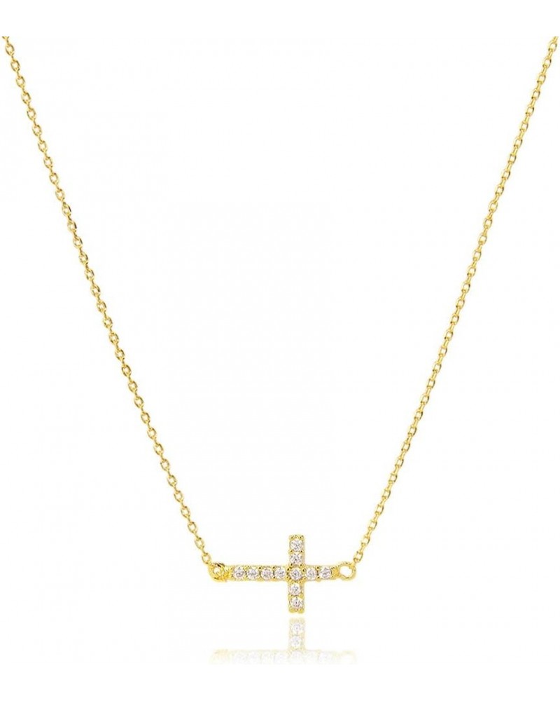 Women Teen Girls Tiny Cross Pendant Necklace for Women Simply Cross Necklace Gold Dipped Made in Korea Cross(3) - Gold $9.35 ...