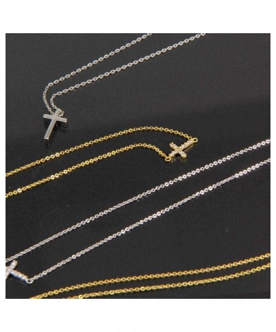 Women Teen Girls Tiny Cross Pendant Necklace for Women Simply Cross Necklace Gold Dipped Made in Korea Cross(3) - Gold $9.35 ...