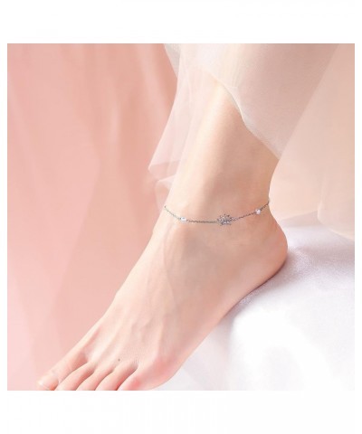 Anklets for Women S925 Sterling Silver Adjustable Beach Foot Ankle Bracelet Jewelry Gifts Lotus $16.11 Anklets