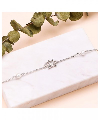 Anklets for Women S925 Sterling Silver Adjustable Beach Foot Ankle Bracelet Jewelry Gifts Lotus $16.11 Anklets