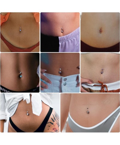 14G G23 Titanium Belly Button Rings for Women Girls Hypoallergenic Heart Belly Rings Cubic Zirconia Navel Rings for Sensitive...