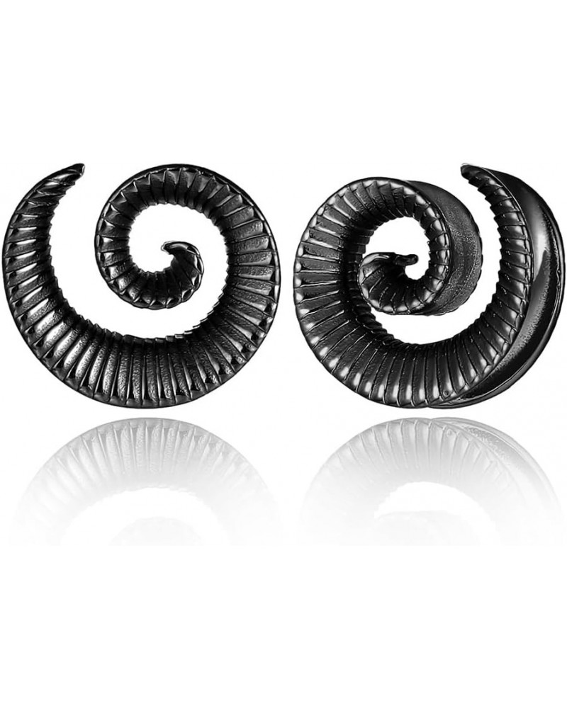 2PCS Petal Shape Spiral Saddle Ear Tunnels Plugs 316 Stainless Steel Ear Gauges Saddle Plugs Hypoallergenic expander Piercing...