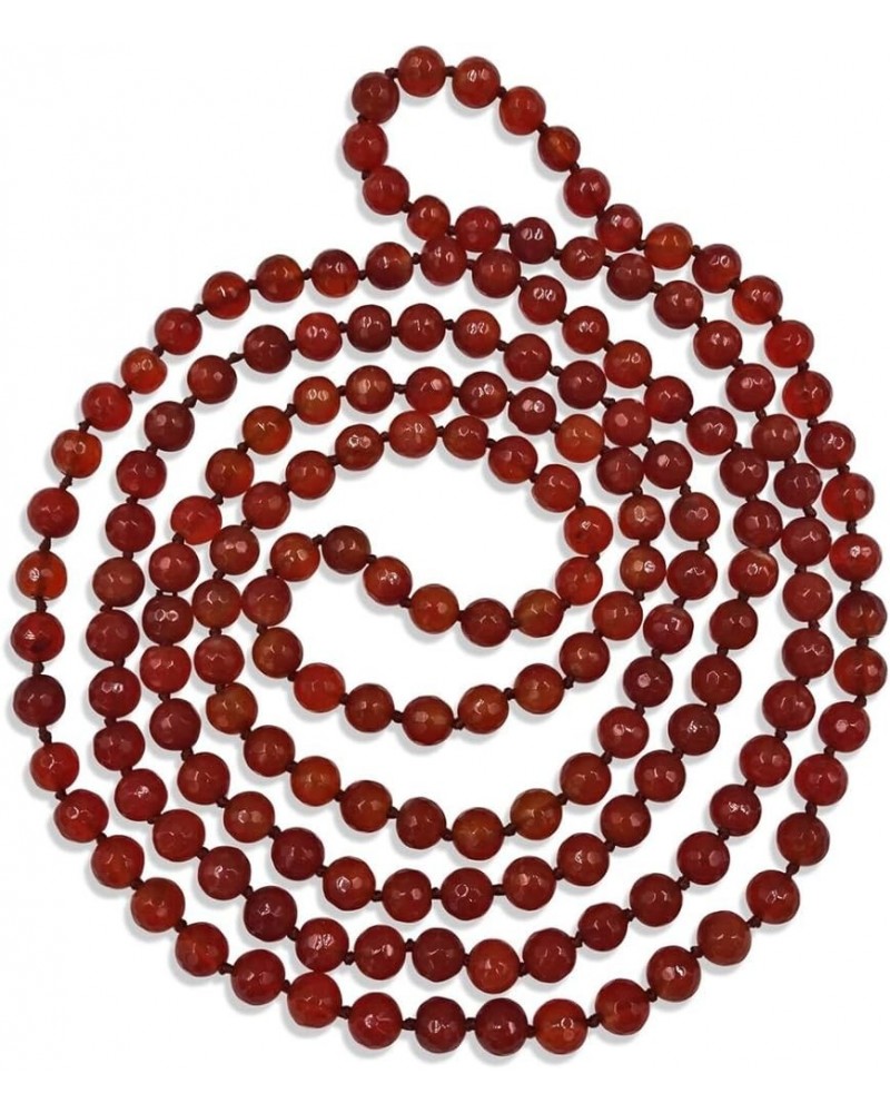 60-Inch 8MM Faceted Finish Genuine Stone Endless Infinity or Multi Strand Statement Necklace. Faceted carnelian $14.81 Necklaces