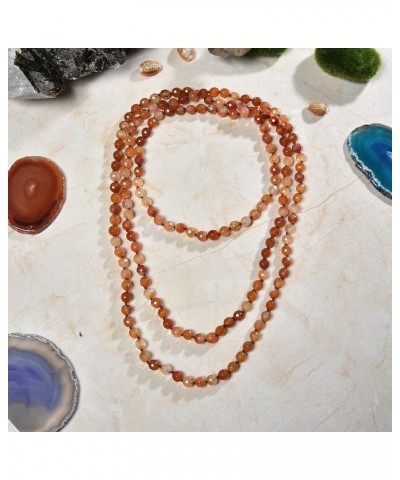 60-Inch 8MM Faceted Finish Genuine Stone Endless Infinity or Multi Strand Statement Necklace. Faceted carnelian $14.81 Necklaces