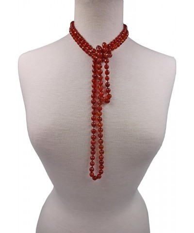 60-Inch 8MM Faceted Finish Genuine Stone Endless Infinity or Multi Strand Statement Necklace. Faceted carnelian $14.81 Necklaces