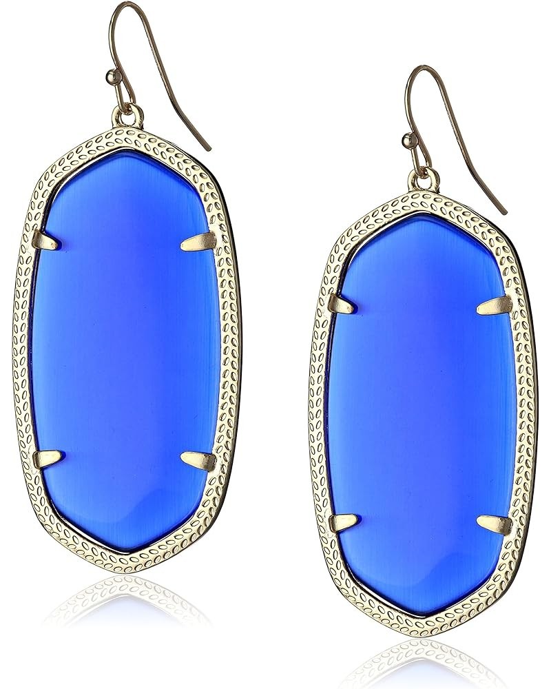 Danielle Statement Earrings for Women, Fashion Jewelry Cobalt Glass/Gold plated $40.15 Earrings