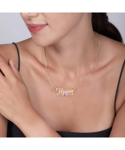 Custom Name Necklace with Heart 18K Gold Plated Nameplate Necklaces Personalized Name Necklace Gift for Women Teen Girls Hear...