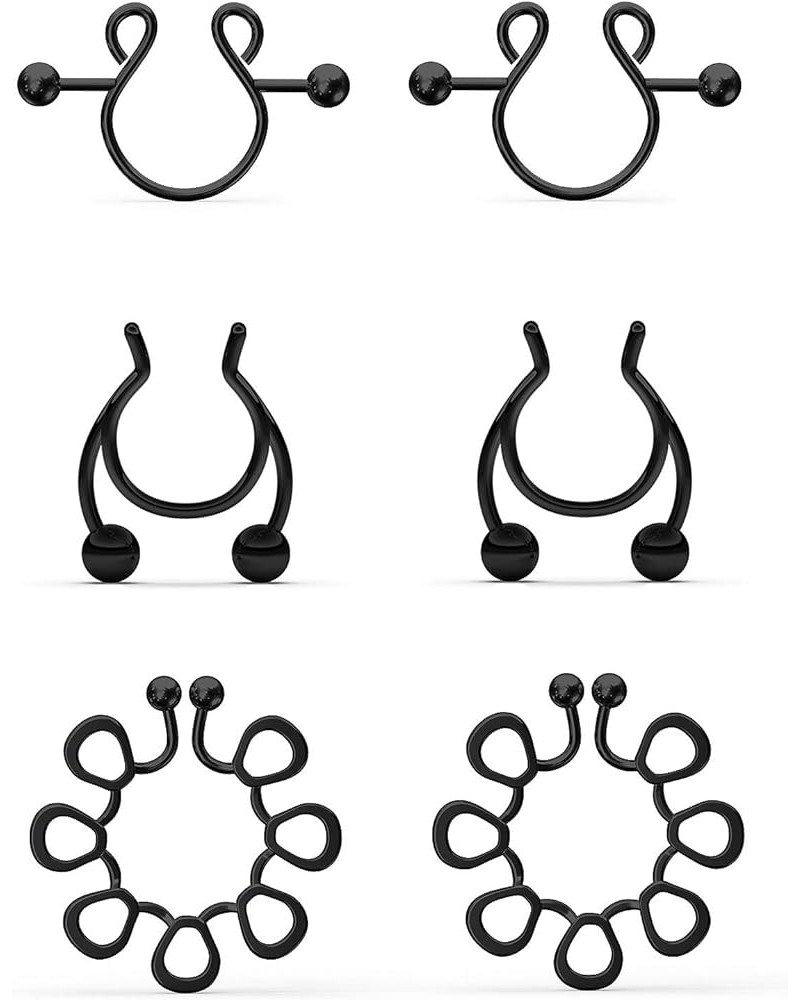 Fake Nipple Rings Stainless Steel Fake nipple piercing Faux Nipple Ring Non Piercings Adjustable Nipple rings Clip-on For Wom...