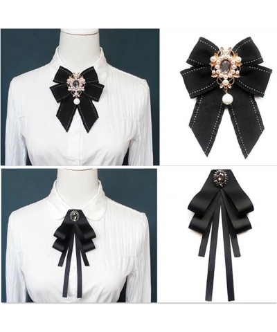 Women's Unisex Bow Tie Brooch Ladies Pearl Crystal Pendant Lapel Pin Shirt Tie Bow Tie Suit Accessories One size 15 $25.32 Br...