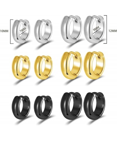 2PCS Gold Earrings for Women,316L Surgical Steel Hypoallergenic Earrings Studs Fashion Chunky Ear Rings for Girls Small Big H...