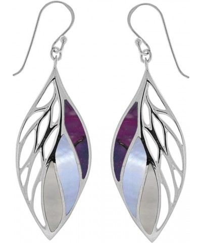 Jewelry Sterling Silver Leaf Earrings P Multi-Stone $36.72 Earrings