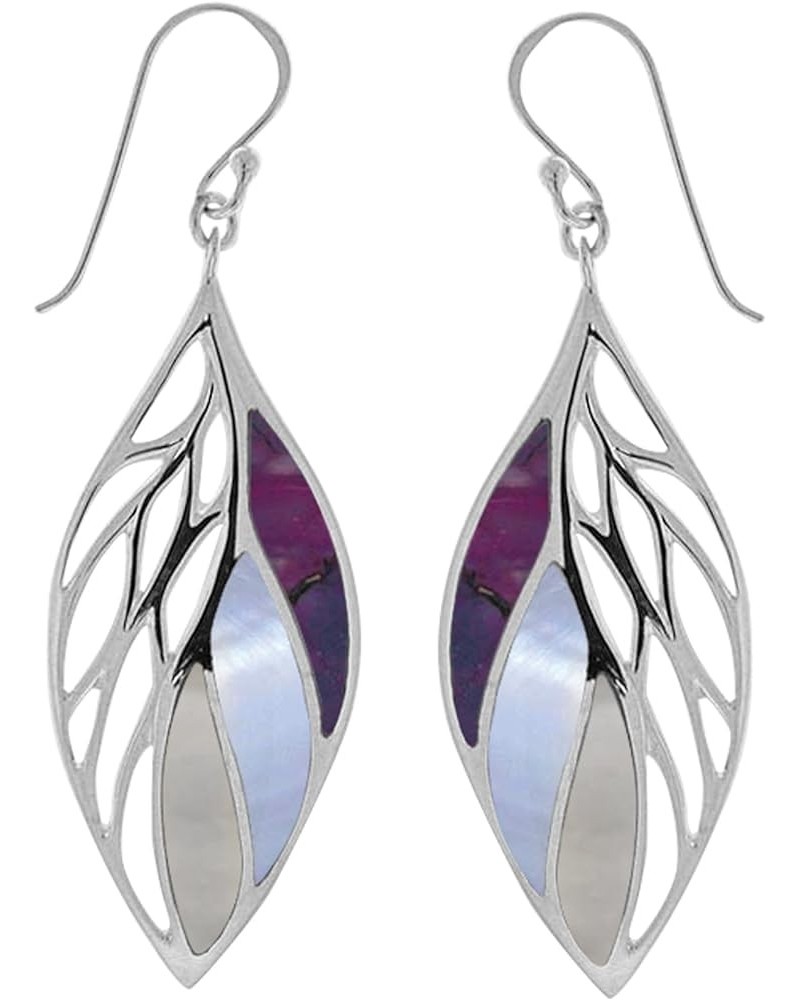 Jewelry Sterling Silver Leaf Earrings P Multi-Stone $36.72 Earrings