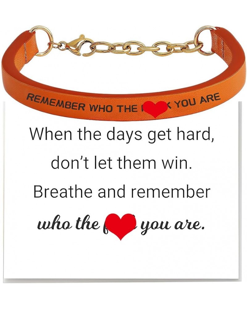 Remember Who The You Are Motivational Tube Bracelet For Women, Adjustable Hand Bradied Wrap Stainless Steel To My Daughter/Be...