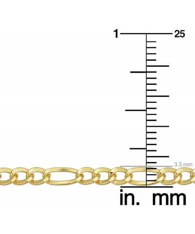 14k Yellow Gold Filled Solid Figaro Link Chain Necklace for Men and Women (3.3 mm, 4.2 mm, 5.2 mm, 6 mm, 7.8 mm or 8.6 mm) 36...