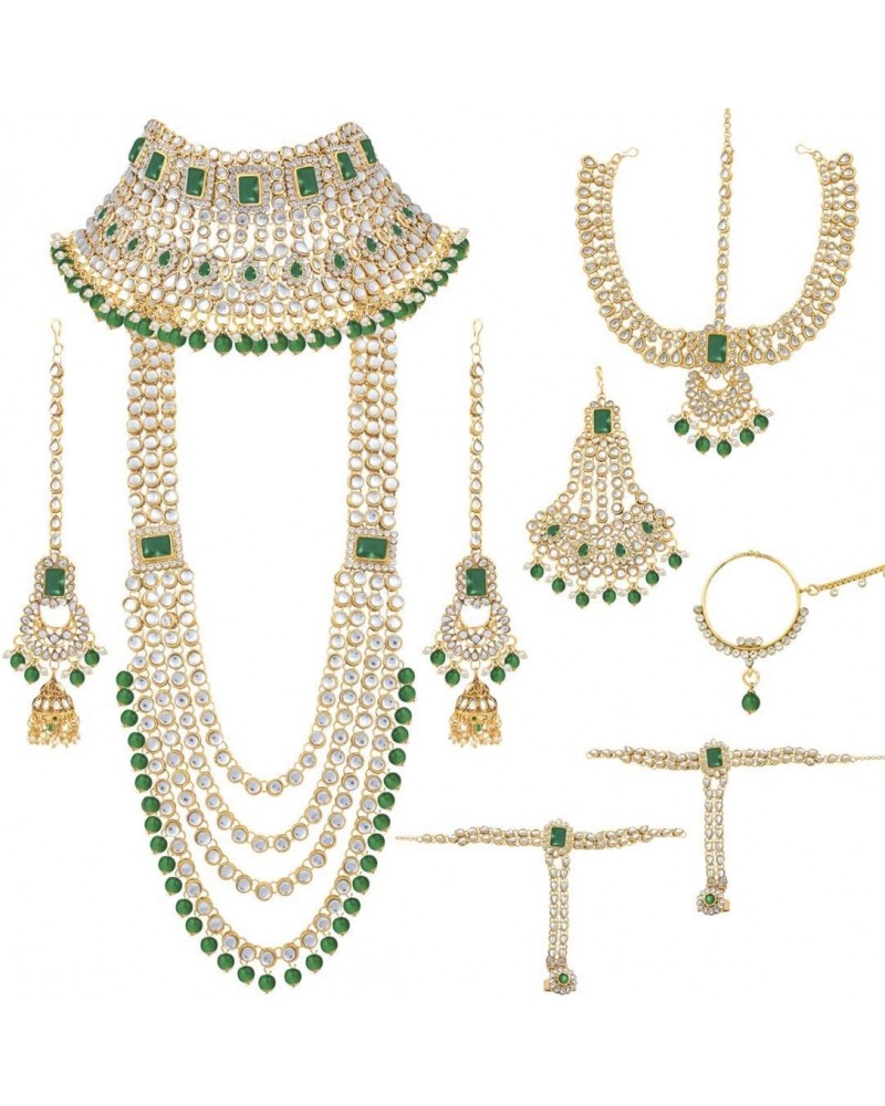 Traditional Jewelry Bollywood Ethnic Wedding Bridal Kundan and Beaded Necklace Set for Women $31.27 Jewelry Sets