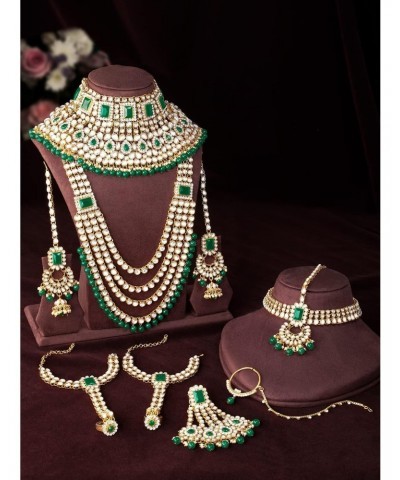 Traditional Jewelry Bollywood Ethnic Wedding Bridal Kundan and Beaded Necklace Set for Women $31.27 Jewelry Sets