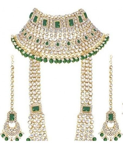 Traditional Jewelry Bollywood Ethnic Wedding Bridal Kundan and Beaded Necklace Set for Women $31.27 Jewelry Sets