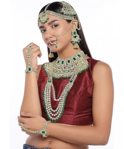 Traditional Jewelry Bollywood Ethnic Wedding Bridal Kundan and Beaded Necklace Set for Women $31.27 Jewelry Sets