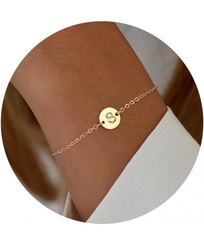 Gold Initial Bracelet for Women Trendy - Personalized A-Z Letter Cute Bracelet for Women Girls, Gold Jewelry Gifts for Women ...