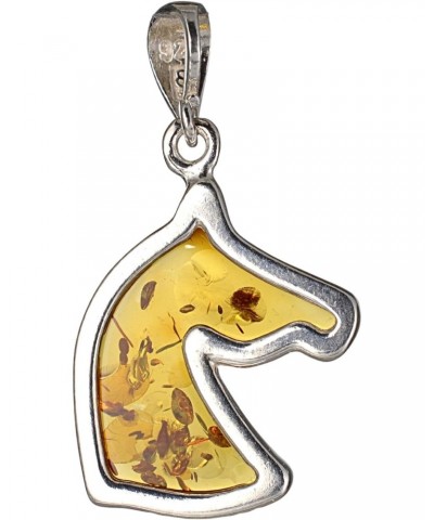 Amber Jewelry for Women - Sterling Silver Honey Baltic Amber Horse Pendant, Includes 925 Sterling Silver Chain - Sterling Sil...