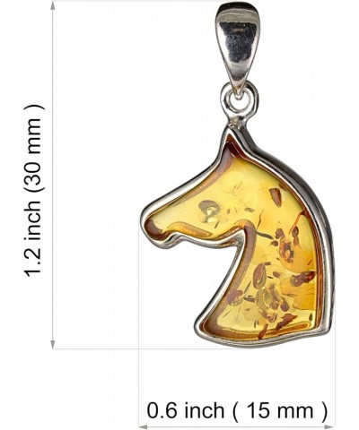 Amber Jewelry for Women - Sterling Silver Honey Baltic Amber Horse Pendant, Includes 925 Sterling Silver Chain - Sterling Sil...