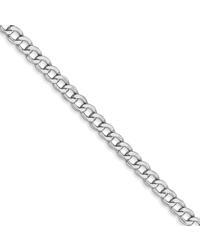 3.35mm, 14K White Gold, Hollow Curb Link Chain Necklace 22.0 Inches $291.53 Necklaces