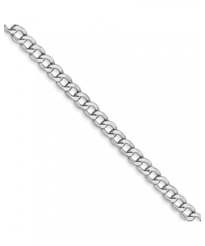 3.35mm, 14K White Gold, Hollow Curb Link Chain Necklace 22.0 Inches $291.53 Necklaces