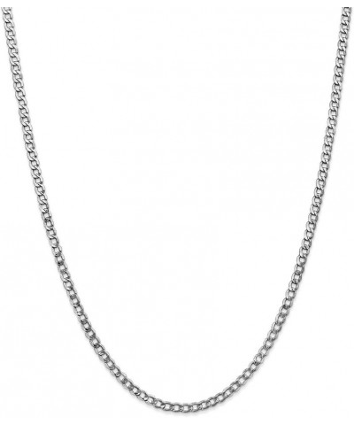 3.35mm, 14K White Gold, Hollow Curb Link Chain Necklace 22.0 Inches $291.53 Necklaces