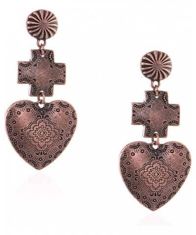 Rustic Couture's Western Earrings for Women Cowgirl Dangling Turquiose Concho Western Jewelry G-Bronze $8.62 Earrings