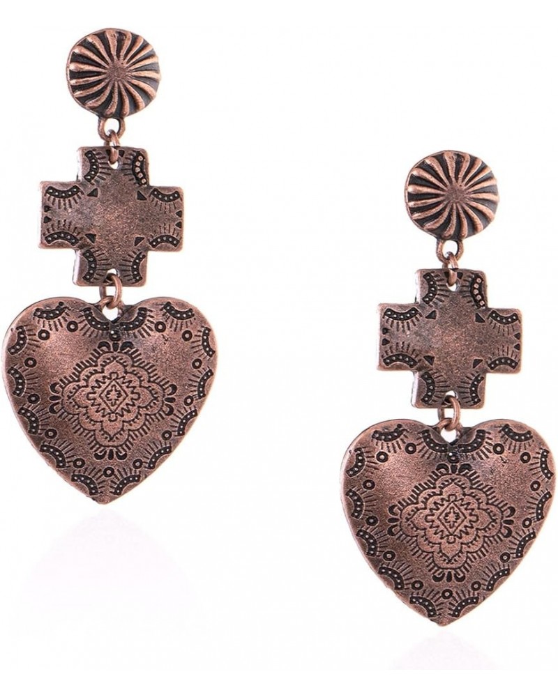 Rustic Couture's Western Earrings for Women Cowgirl Dangling Turquiose Concho Western Jewelry G-Bronze $8.62 Earrings