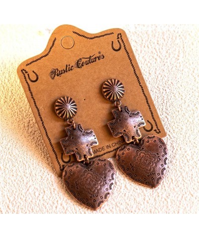 Rustic Couture's Western Earrings for Women Cowgirl Dangling Turquiose Concho Western Jewelry G-Bronze $8.62 Earrings