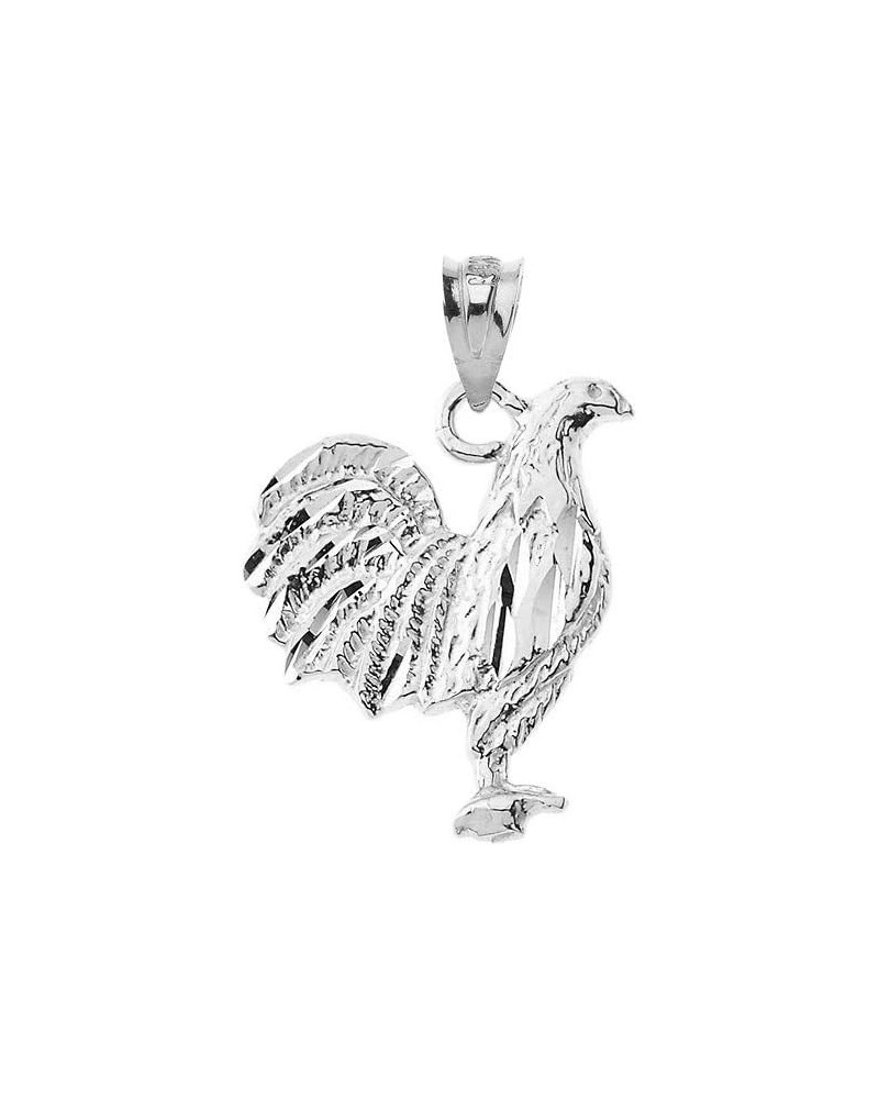 Gold Rooster Pendant White Gold 14K $27.99 Necklaces