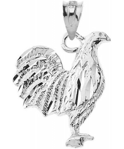 Gold Rooster Pendant White Gold 14K $27.99 Necklaces