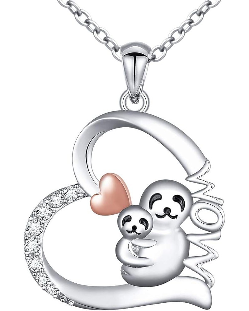 925 Sterling Silver Cute Animal Sloth Heart Earrings Bracelet Ring Pendant Necklace Gift for Women Teen Girls Mom Sloth $15.1...