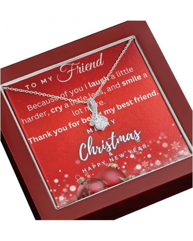 Christmas Gift Necklace – Comes With Merry Christmas and Happy New Year Message Card and a Gift Box To My Friend $28.58 Neckl...