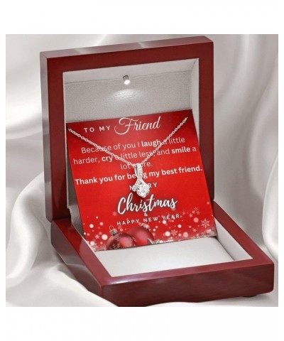 Christmas Gift Necklace – Comes With Merry Christmas and Happy New Year Message Card and a Gift Box To My Friend $28.58 Neckl...