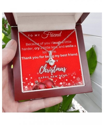 Christmas Gift Necklace – Comes With Merry Christmas and Happy New Year Message Card and a Gift Box To My Friend $28.58 Neckl...