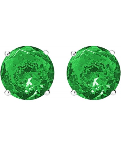 1/2-10 Carat Total Weight Emerald Stud Earrings 4 Prong Push Back 0.75 Carat Platinum $358.94 Earrings