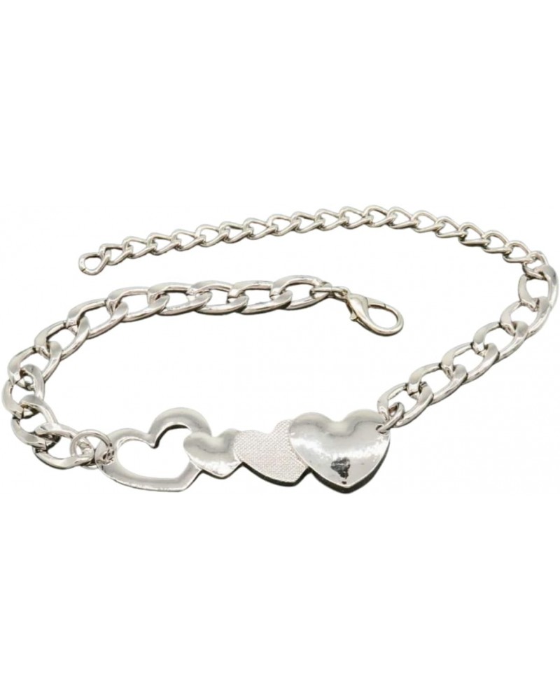 Women Fashion Jewelry Metal Western Boot Bracelet Chain Shoe Anklet Love Heart Charm Silver $11.21 Anklets