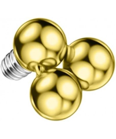 Surgical Steel Cartilage Stud End Surgical Steel Internally Threaded Labret Post End Tri-Ball Gold $8.39 Body Jewelry