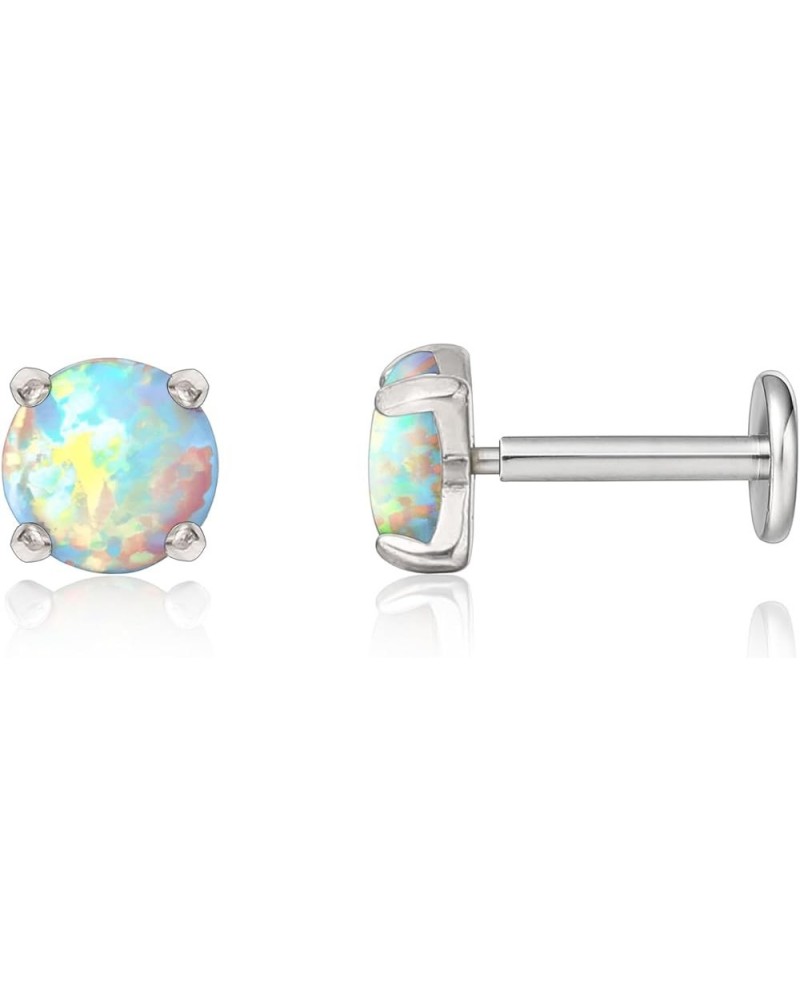 G23 Hypoallergenic 18g Flat Back Stud Earrings | F136 Implant Grade Titanium Press Fit Threadless Push Pop in Cartilage Helix...