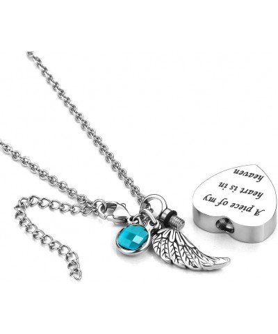 Love Heart Angel Wings Urn Necklace for Ashes Stainless Steel Keepsake Memorial Cremation December $7.55 Necklaces