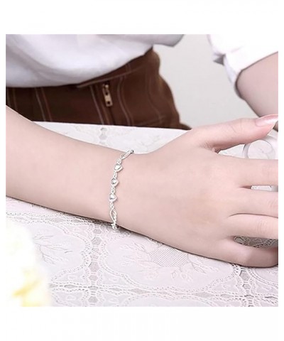 Bracelet for Women Girls Adjustable Dainty Shiny Charm Link Bracelet Fashion Jewelry Valentine's Day Birthday Gift 1 One Size...