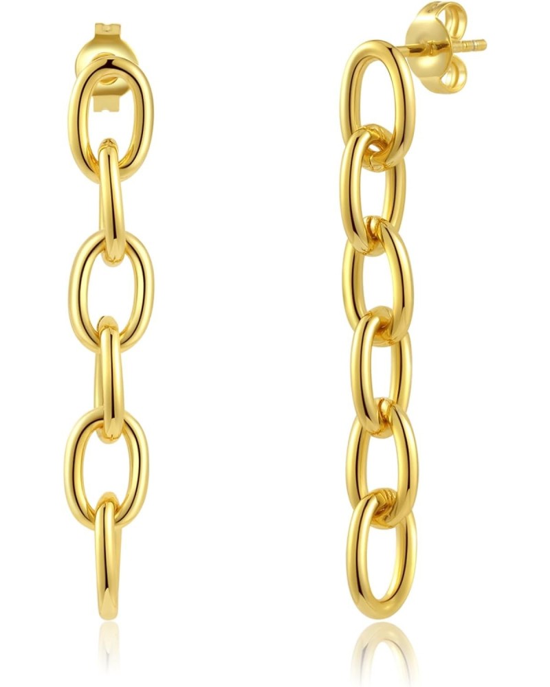 Paperclip Earrings Gold Chain Earrings for Womens Minimalist 14K Gold Earrings for Simple Jewelry Gifts $10.61 Earrings