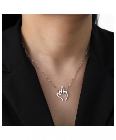 Stainless Steel I Love You Sign Symbol Necklace Sign Language Disc Charm Pendant Necklace silver 2 $6.35 Necklaces