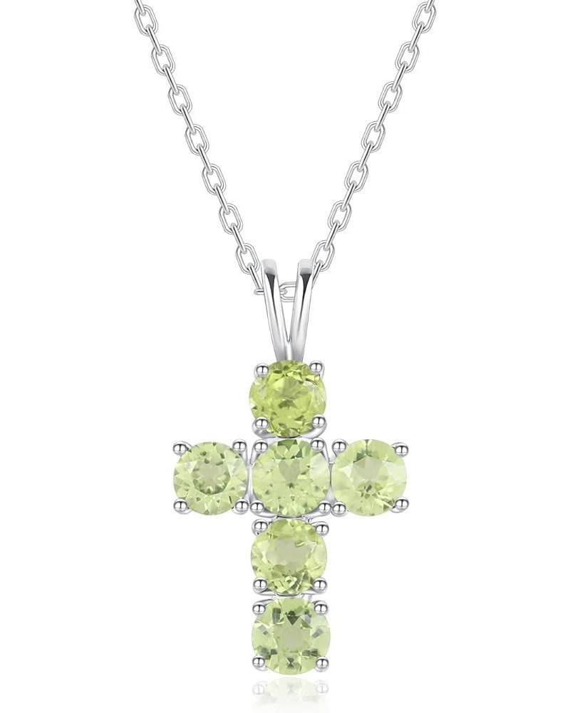 925 Sterling Silver Cross Necklace Cross Necklace For Women 5A CZ Birthstone Necklaces Simple Fashion Exquisite Anniversary B...